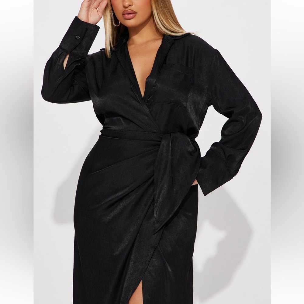 Black wrap dress
